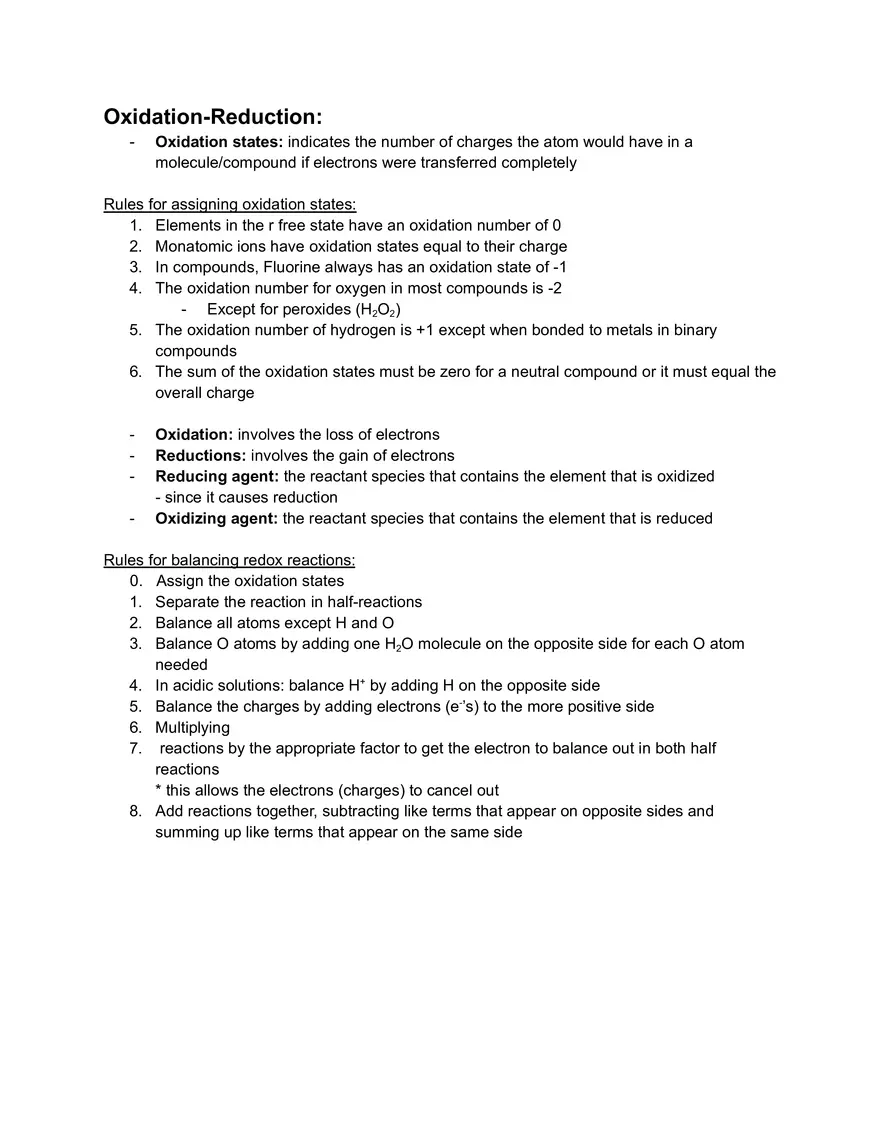 Chemical Reactions Final Study Guide - Page 8