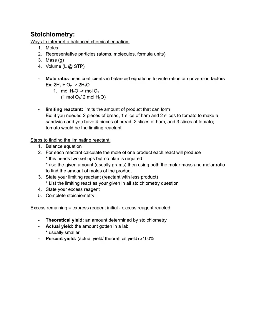 Chemical Reactions Final Study Guide - Page 9