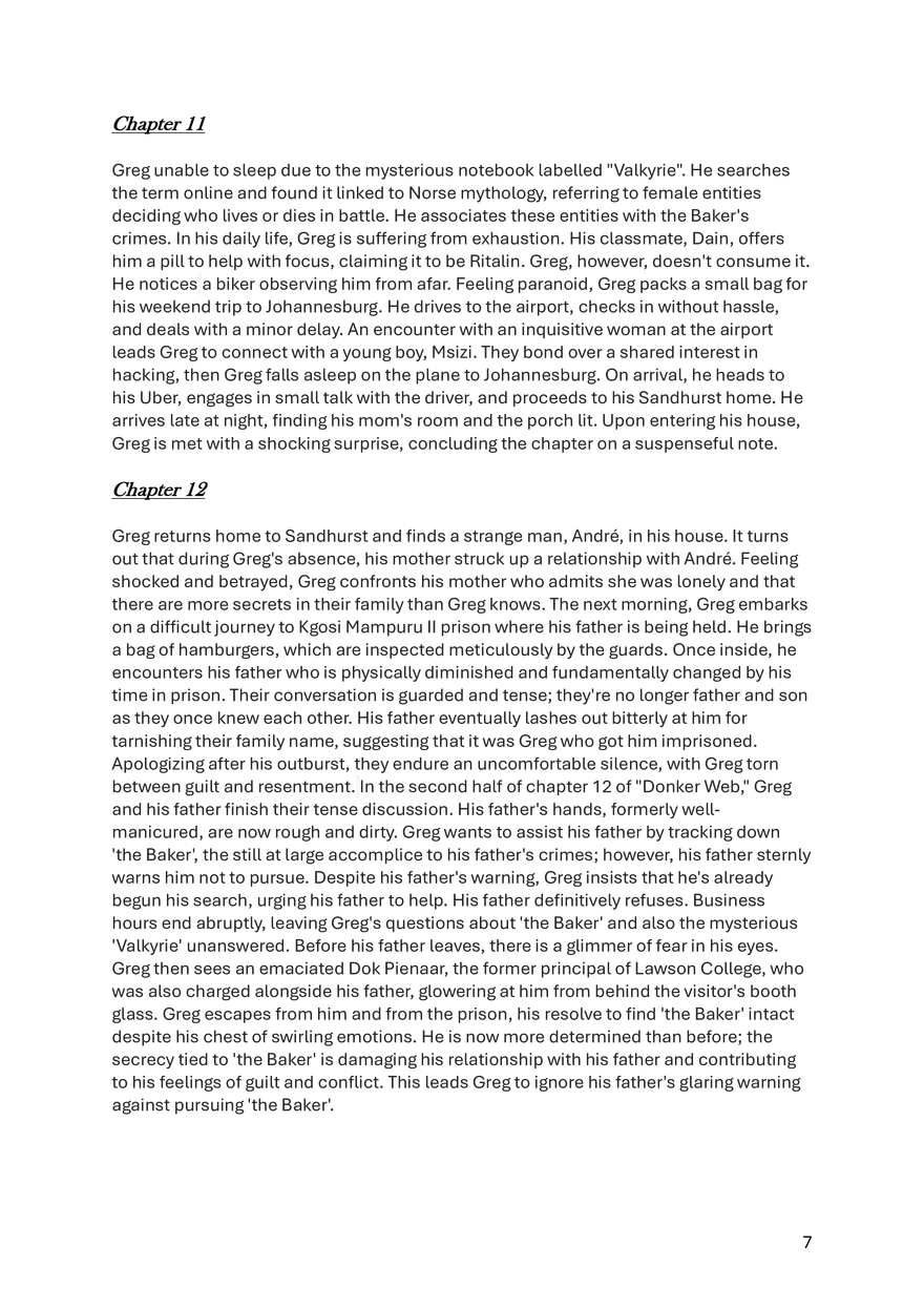 Donkerweb Chapter Summaries - Page 31
