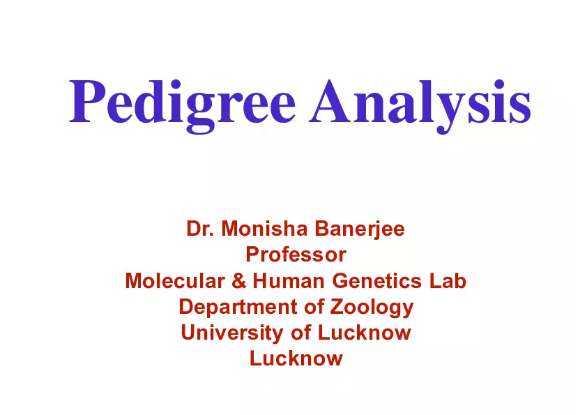 Pedigree Analysis - Presentation - Page 1