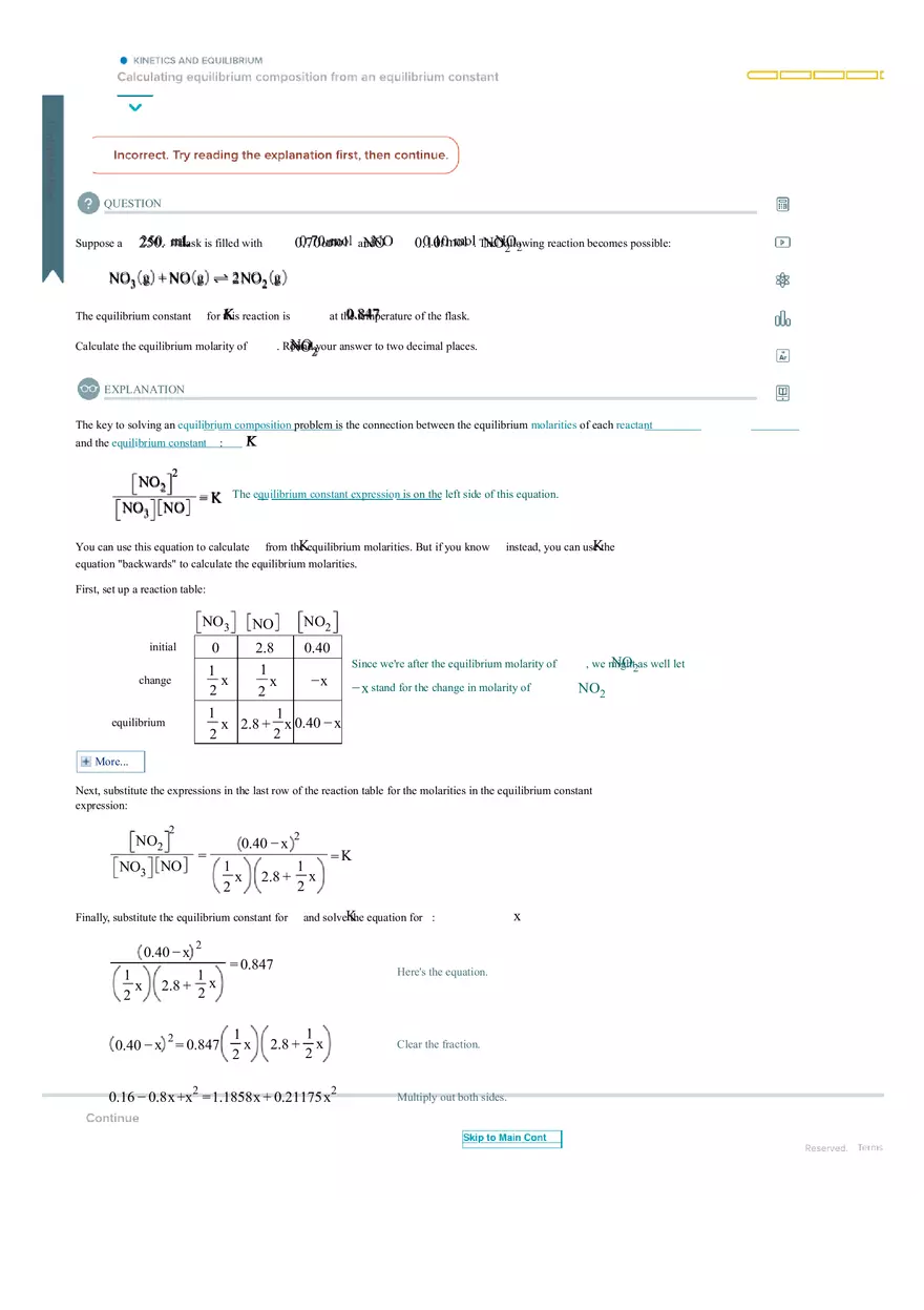 Calculating Equilibrium Composition from an Equilibrium Constant - Page 1