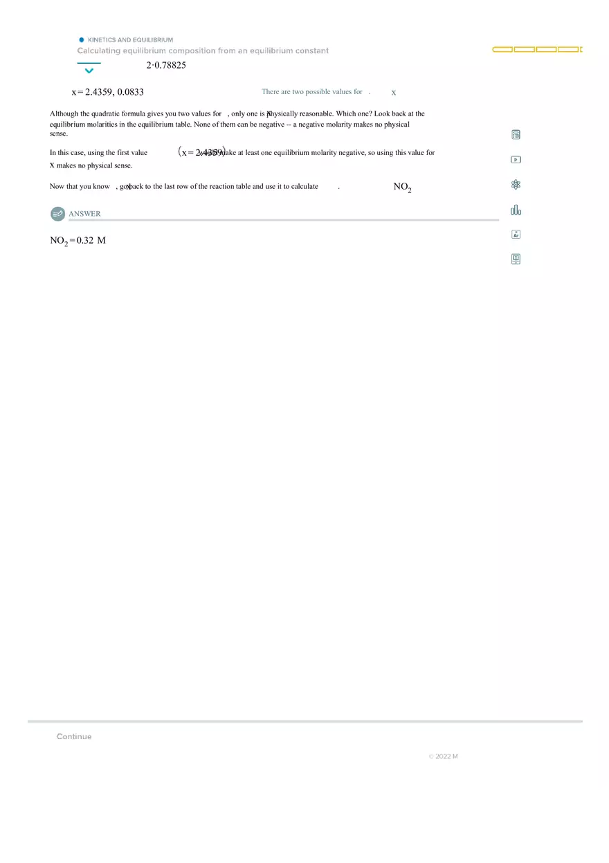 Calculating Equilibrium Composition from an Equilibrium Constant - Page 2