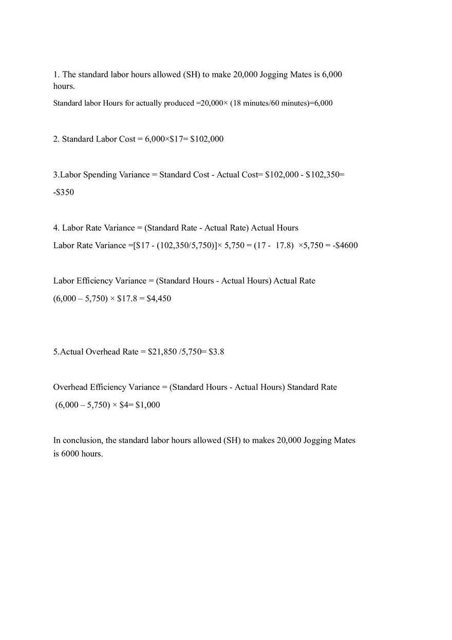 Direct Labor and Variable Manufacturing Overhead Variances Assignments - Page 2