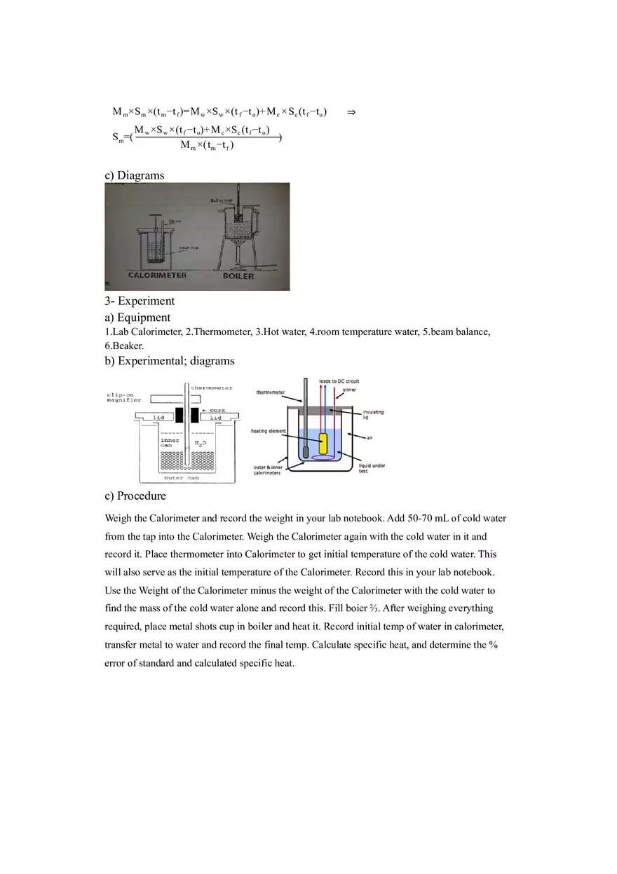 Calorimetry and Specific Heat Measuring Heat Transfer in Metals - Page 2