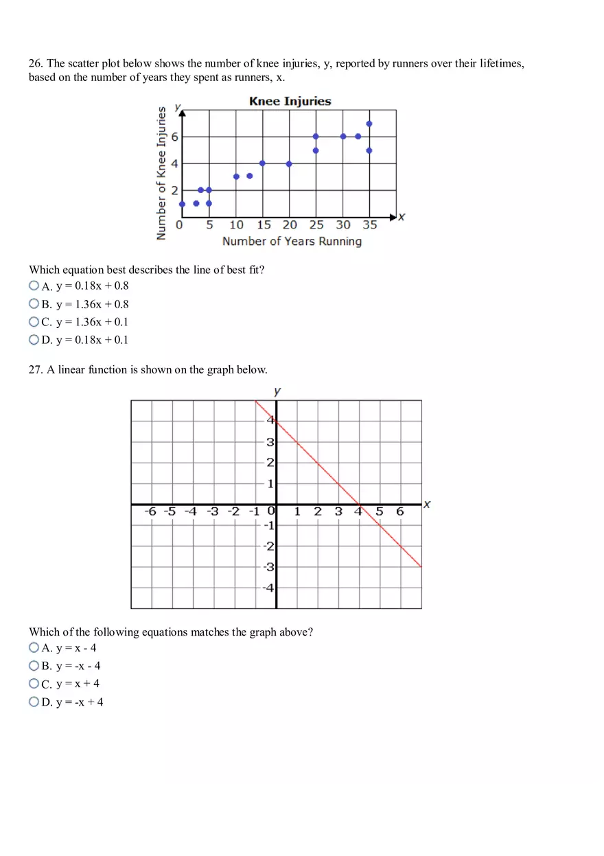 Keystone Algebra I Practice Test - Page 3