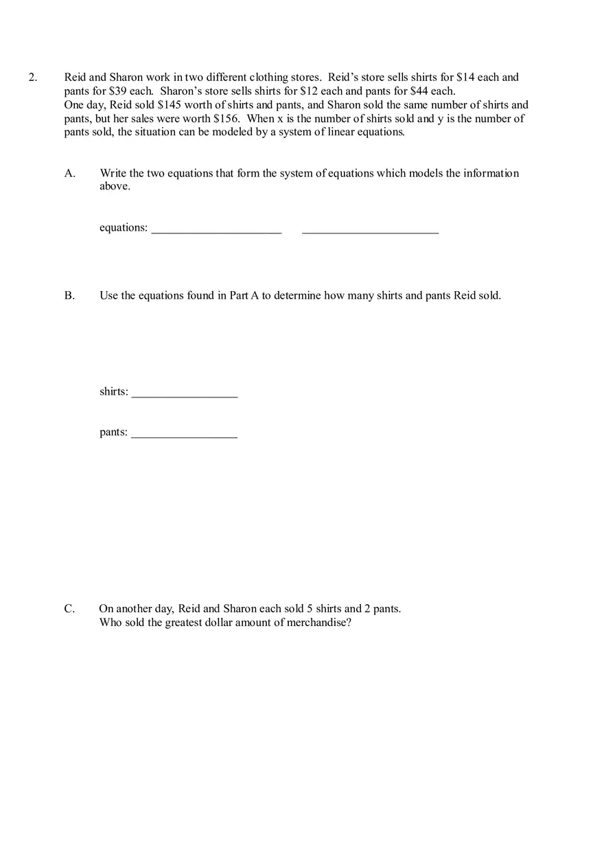 Keystone Algebra I Practice Test - Page 6
