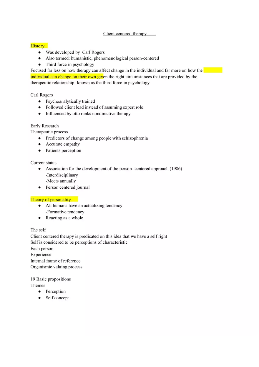 Client Centered Therapy - Page 1
