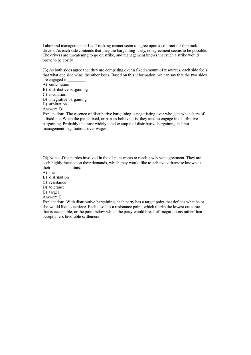 Organizational Behavior Conflict and Negotiation 55-79 Answers - Page 8