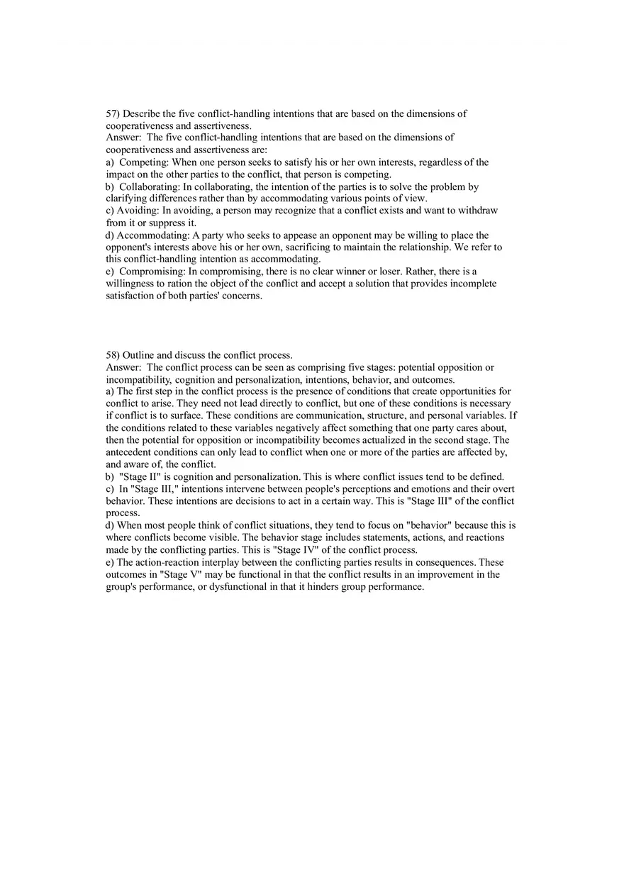Organizational Behavior Conflict and Negotiation 55-79 Answers - Page 2