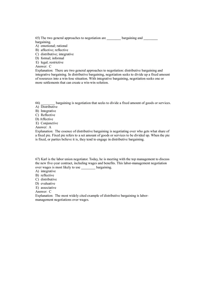 Organizational Behavior Conflict and Negotiation 55-79 Answers - Page 5