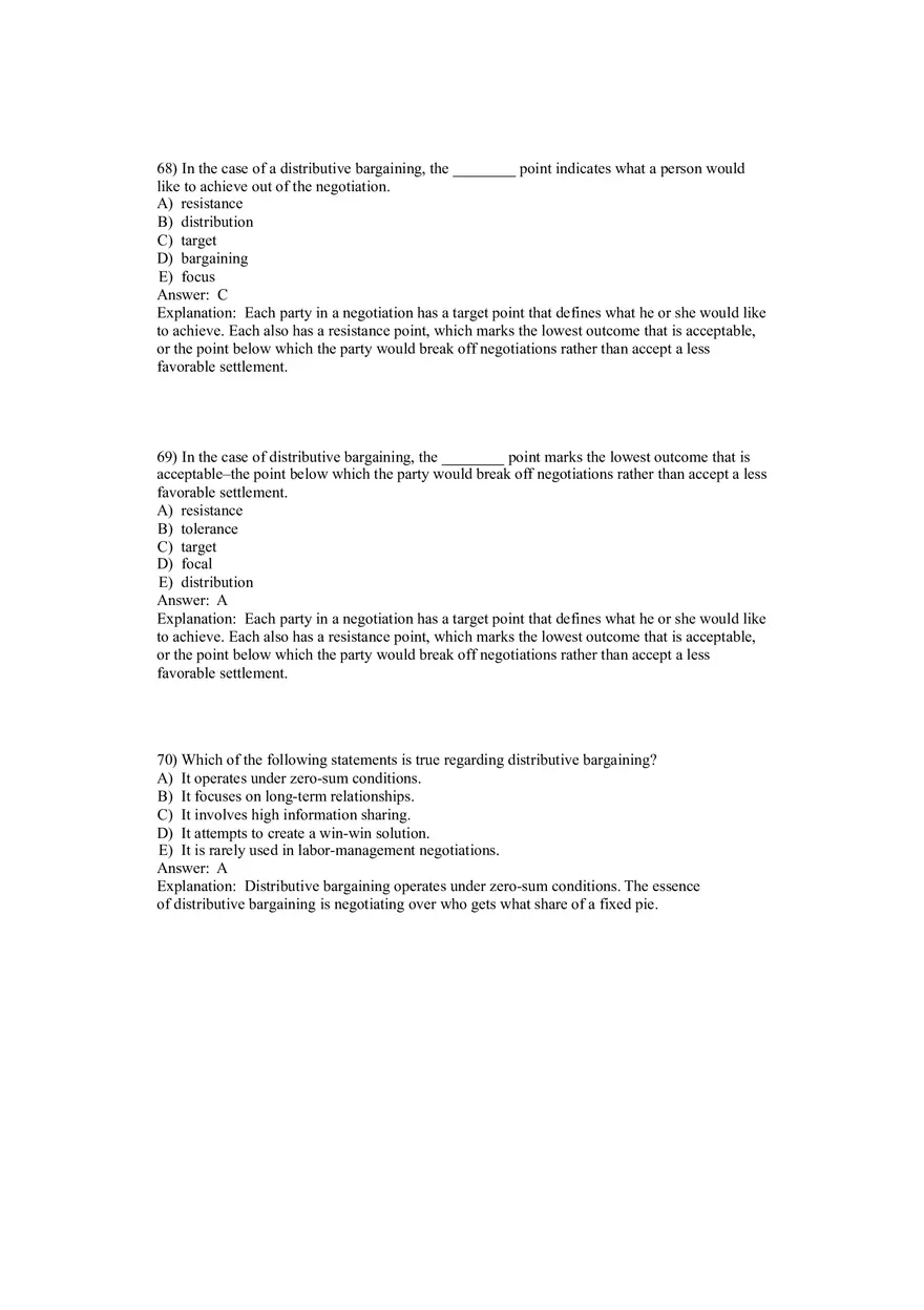 Organizational Behavior Conflict and Negotiation 55-79 Answers - Page 6