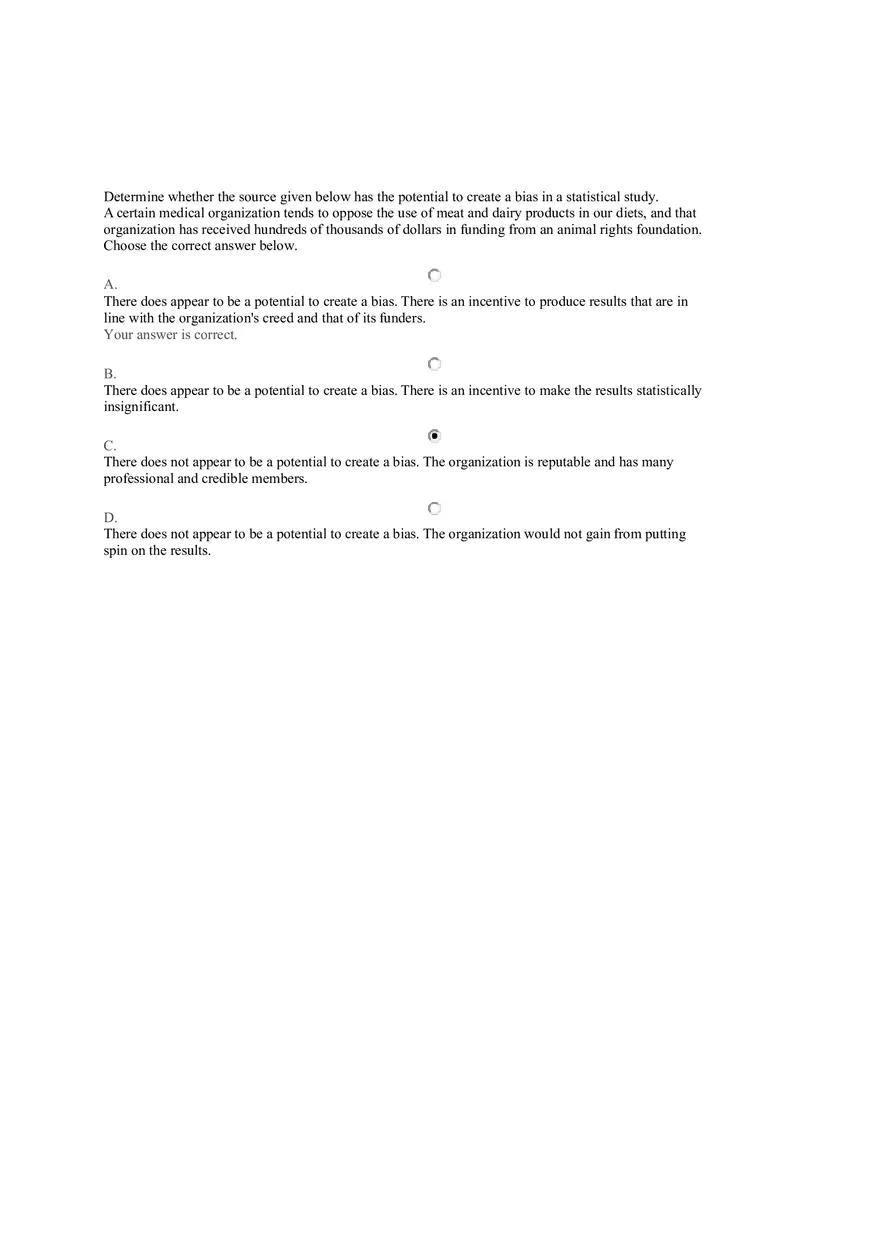 Bias in a Statistical Study - Page 1