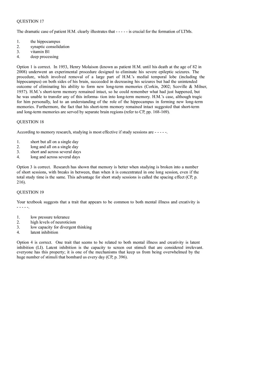 Cognitive Psychology - Assignment Feedback - Page 8