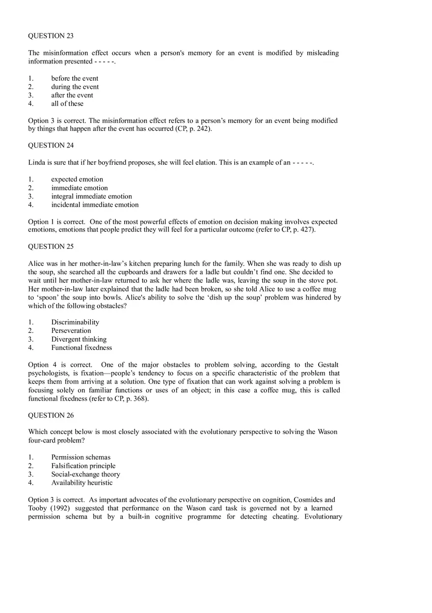 Cognitive Psychology - Assignment Feedback - Page 10