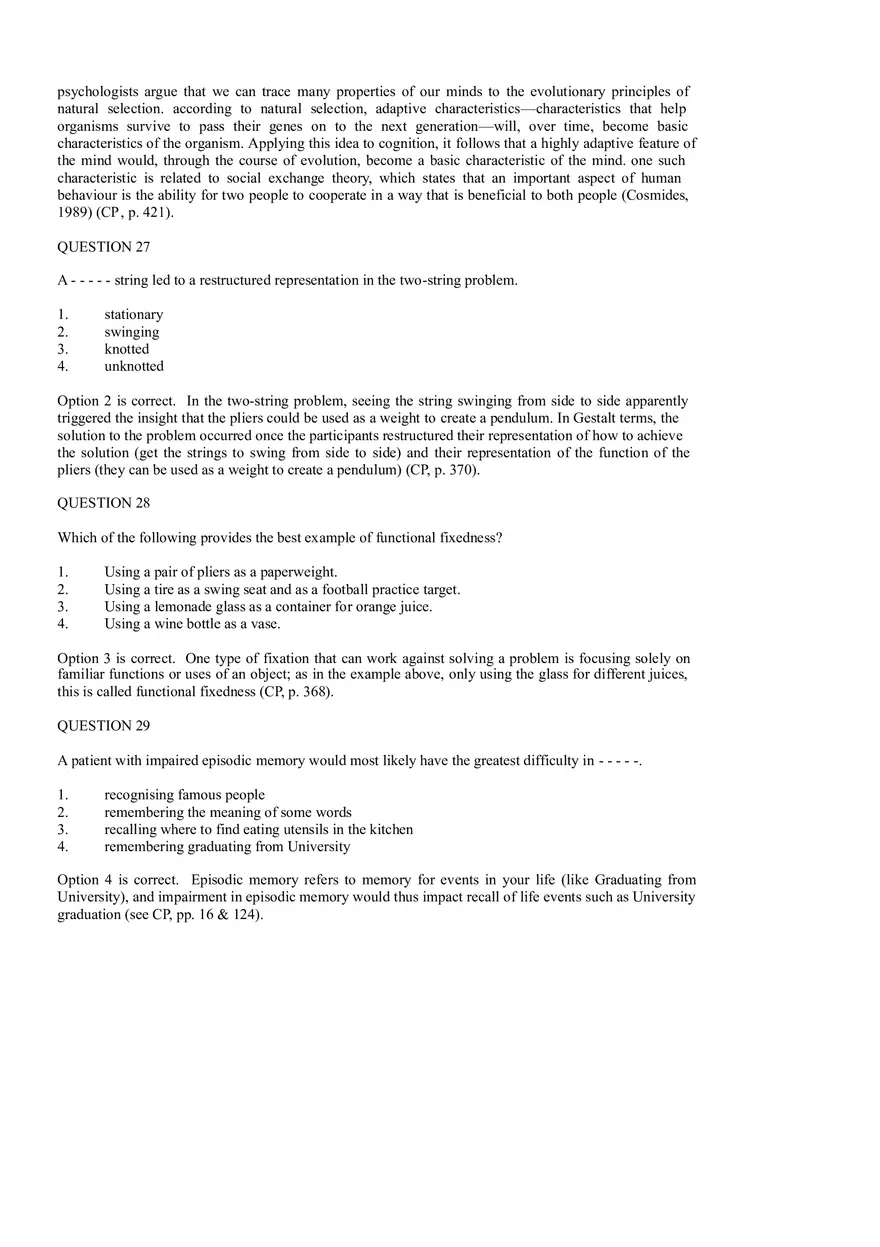 Cognitive Psychology - Assignment Feedback - Page 11