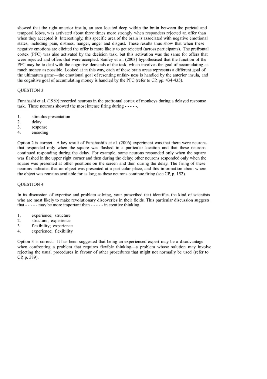 Cognitive Psychology - Assignment Feedback - Page 2