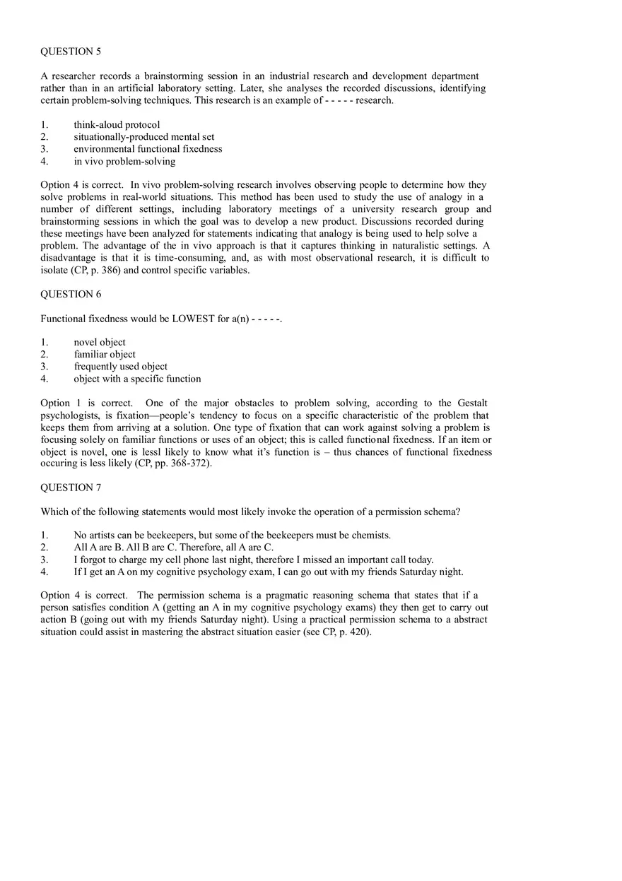 Cognitive Psychology - Assignment Feedback - Page 4