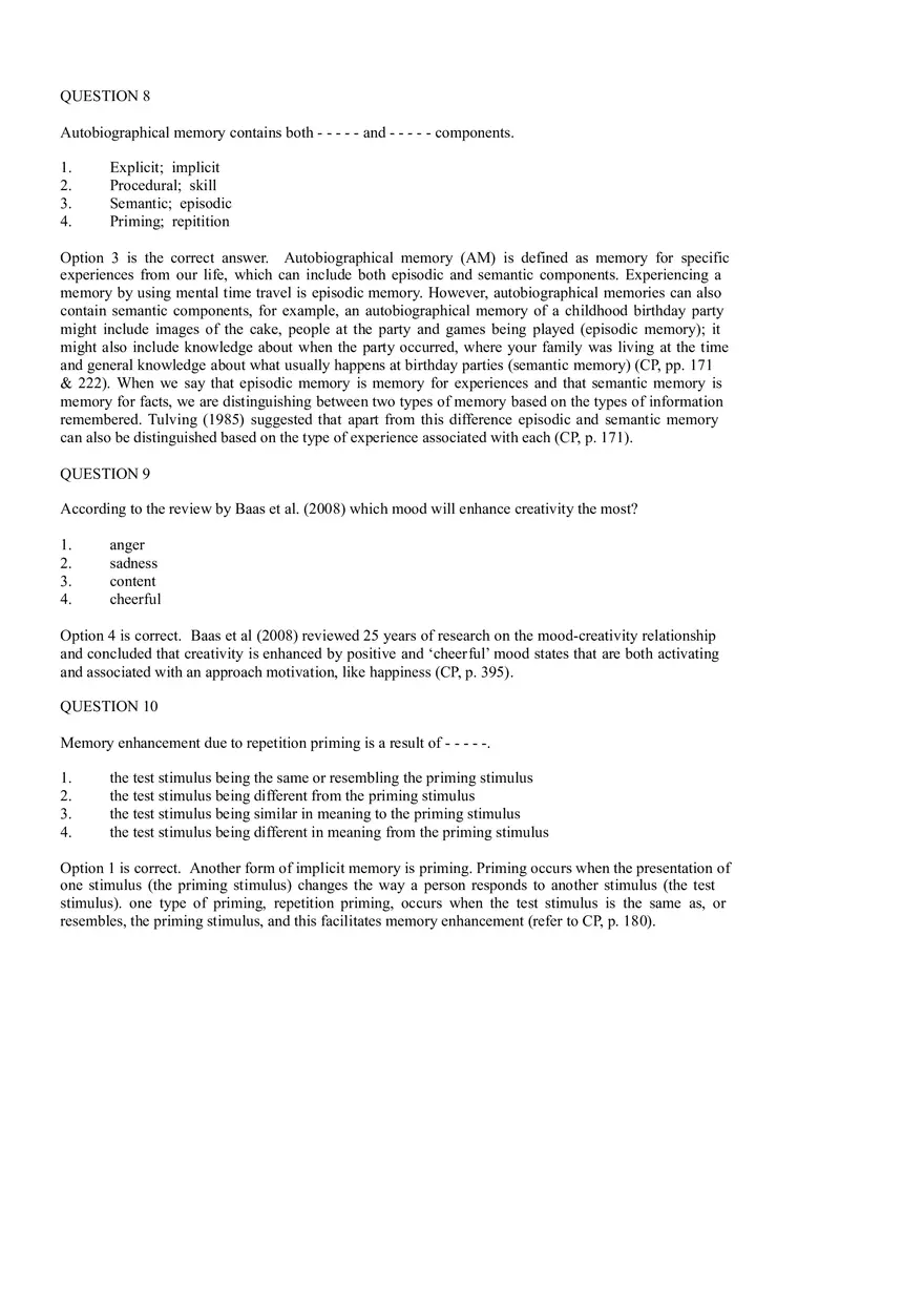 Cognitive Psychology - Assignment Feedback - Page 5