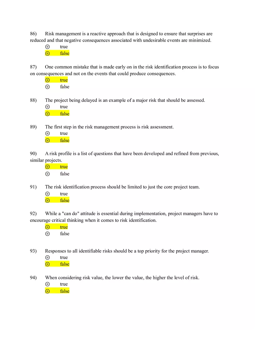 Project Management Test Bank Chapter 7 (Answers) - Page 8