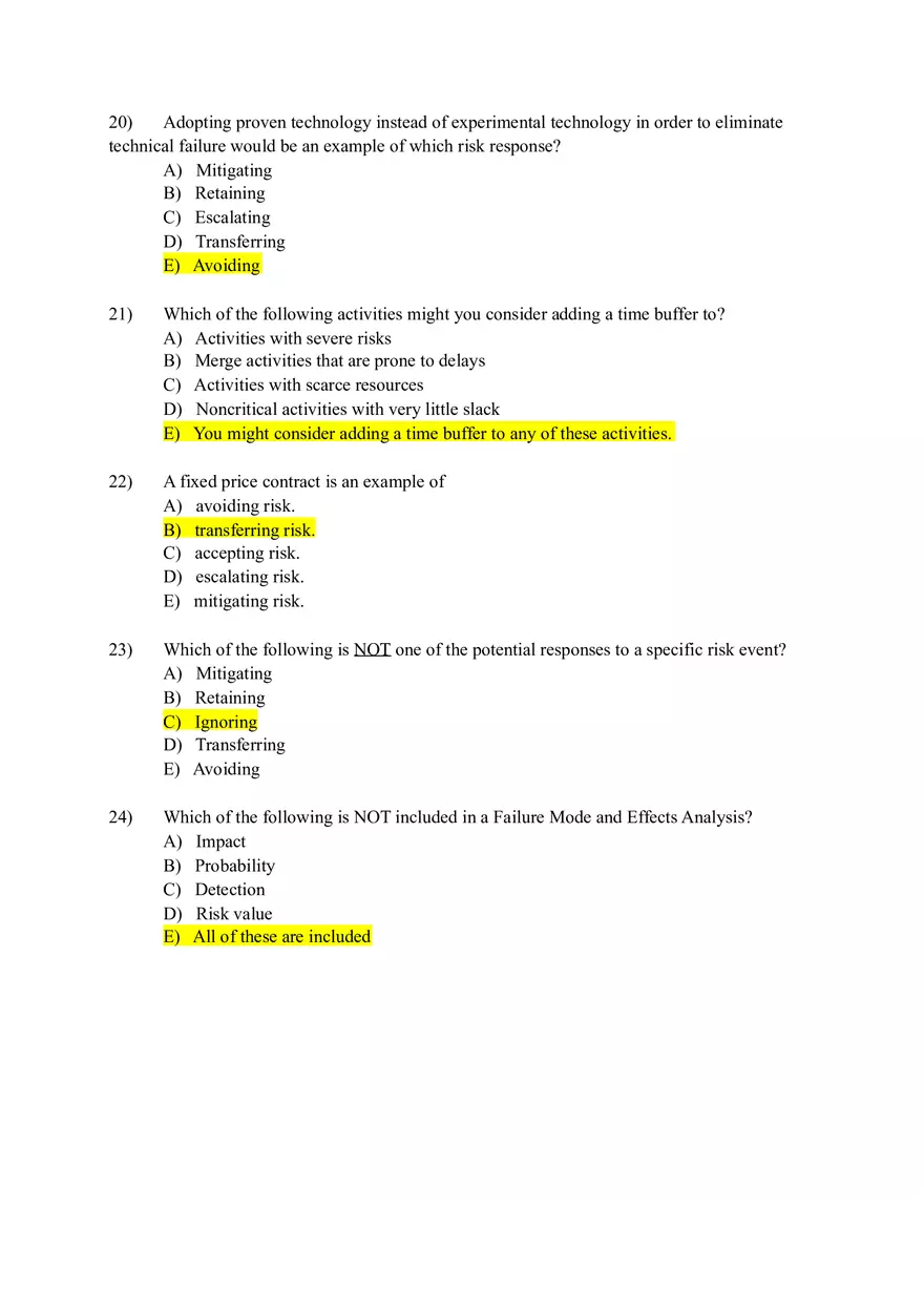 Project Management Test Bank Chapter 7 (Answers) - Page 13