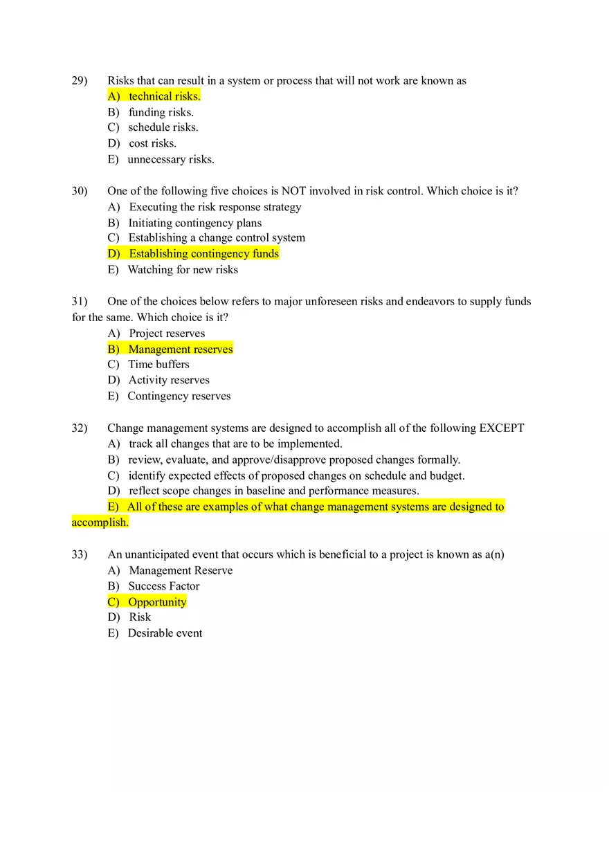 Project Management Test Bank Chapter 7 (Answers) - Page 15