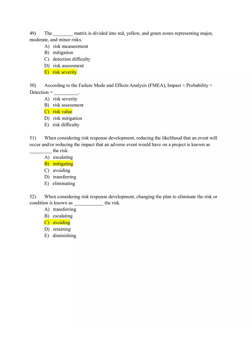Project Management Test Bank Chapter 7 (Answers) - Page 3