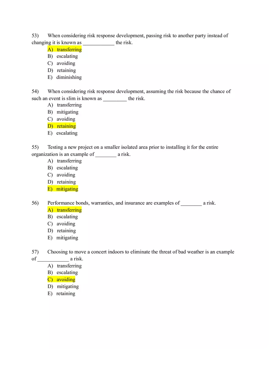 Project Management Test Bank Chapter 7 (Answers) - Page 4