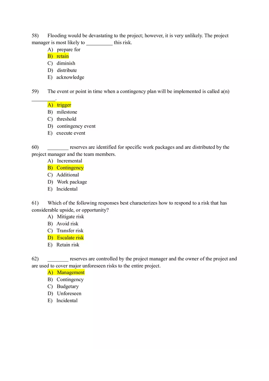 Project Management Test Bank Chapter 7 (Answers) - Page 5