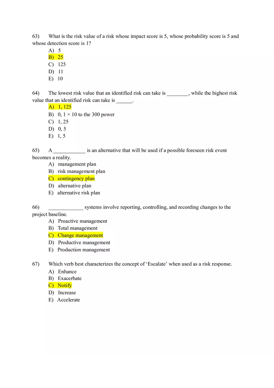 Project Management Test Bank Chapter 7 (Answers) - Page 6