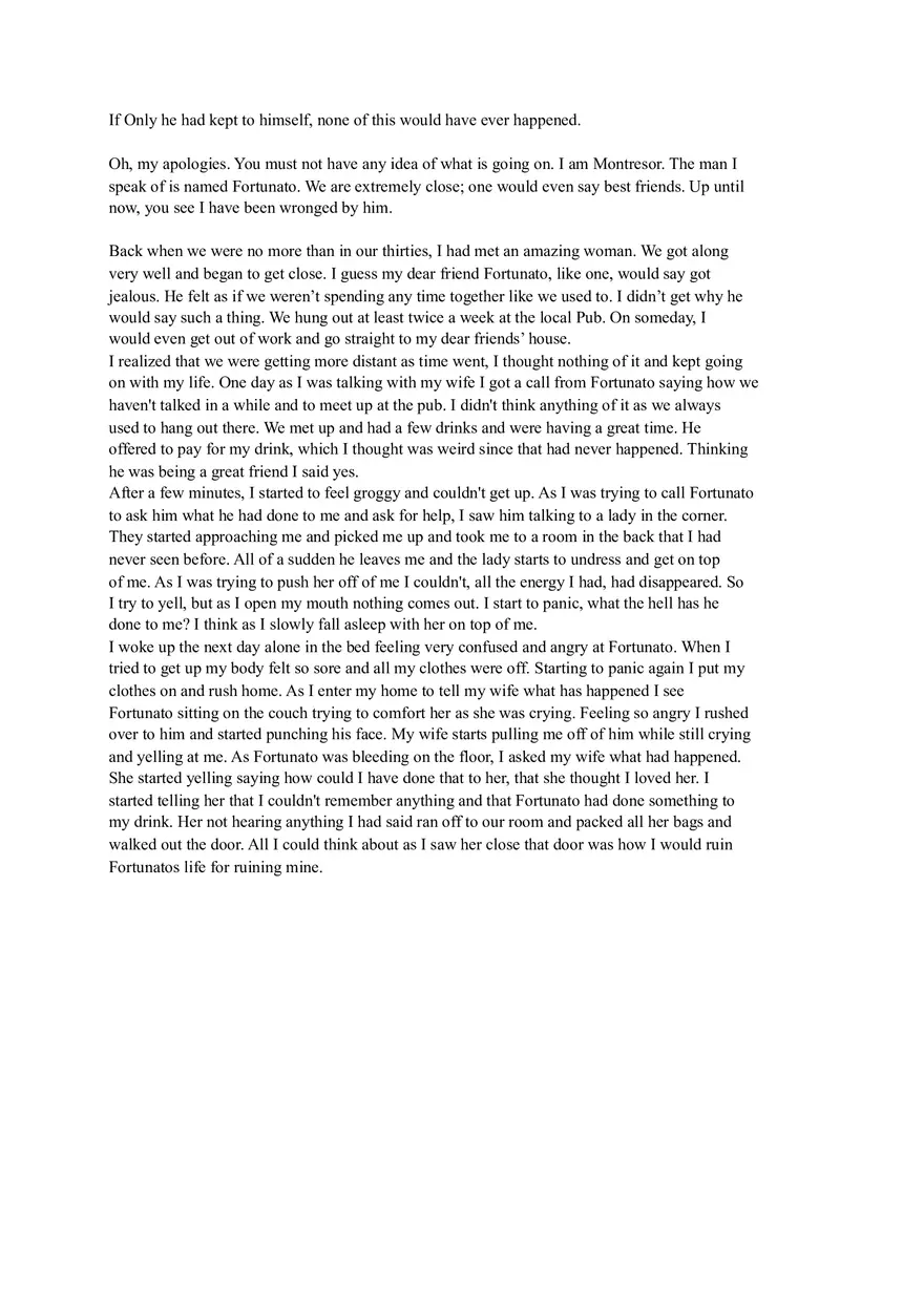 The Unraveling of Friendship Montresor's Perspective - Page 1