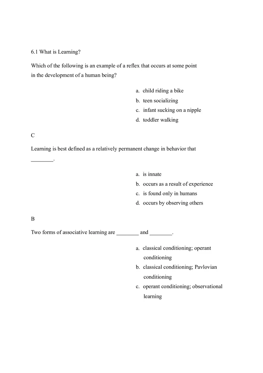 Learning Practice Test - Page 1
