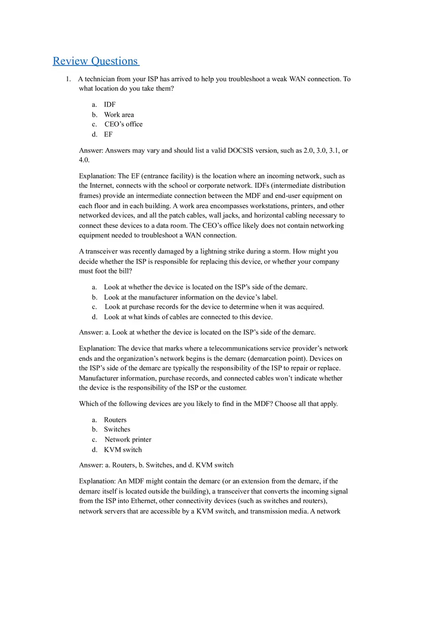 Understanding Network Infrastructure - DOCSIS Standards, EF, IDF - Page 1