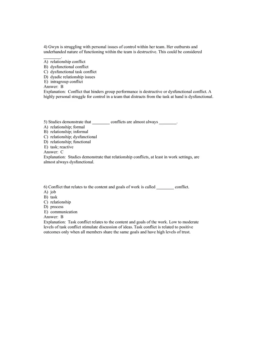 Organizational Behavior Conflict and Negotiation 1-29 Answers - Page 2