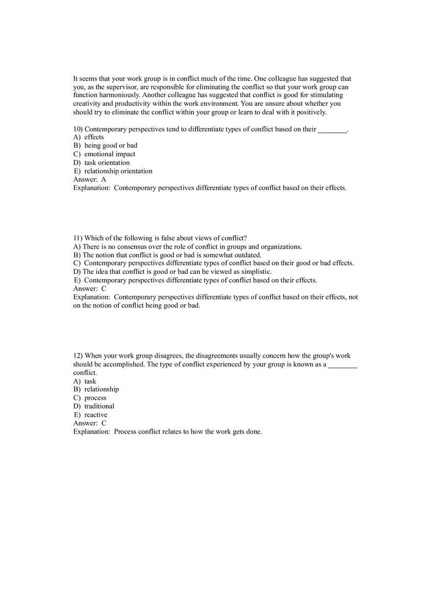 Organizational Behavior Conflict and Negotiation 1-29 Answers - Page 4