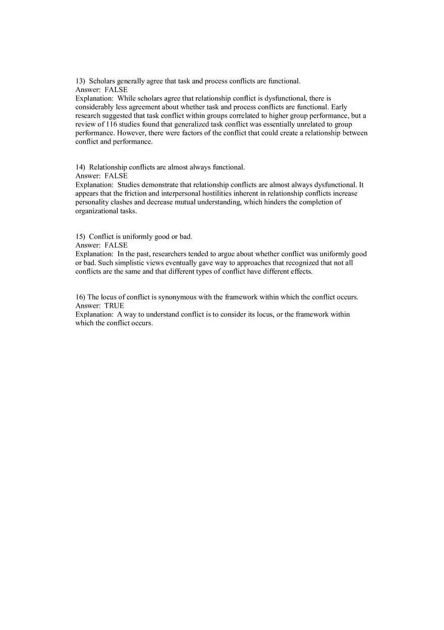 Organizational Behavior Conflict and Negotiation 1-29 Answers - Page 5
