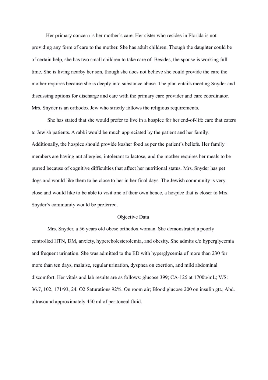 Care Plan - The Patient is a 56-year-old Obese Orthodox Woman - Page 2
