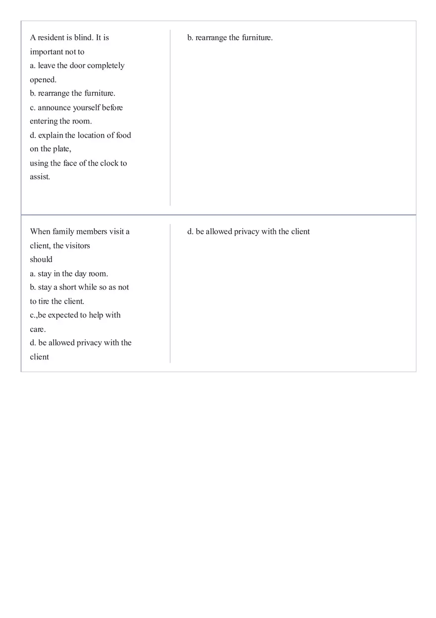 Practice Questions CNA State Exam Part 2 - Page 9
