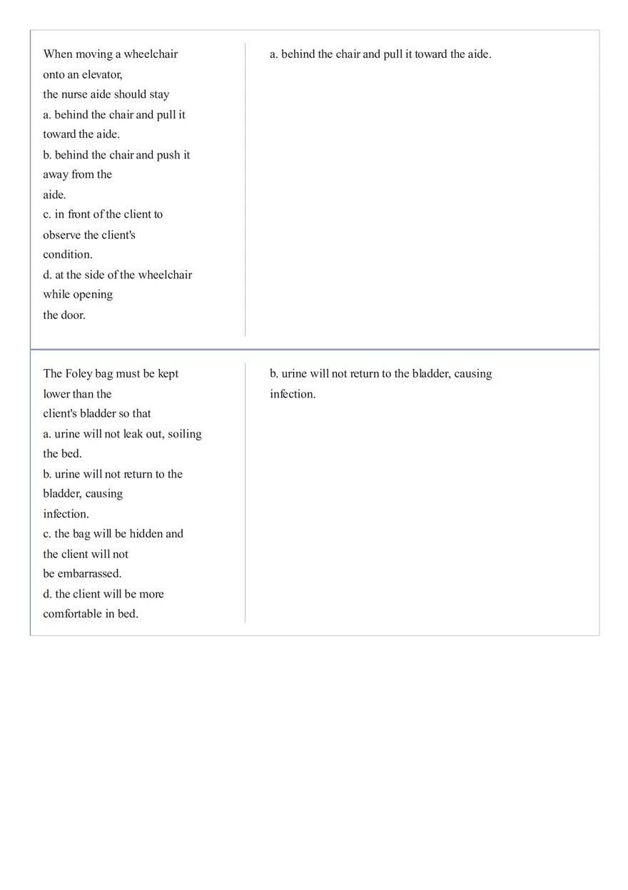 Practice Questions CNA State Exam Part 2 - Page 3