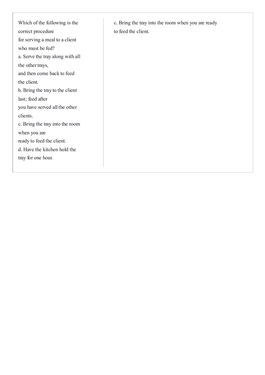 Practice Questions CNA State Exam Part 6 - Page 3