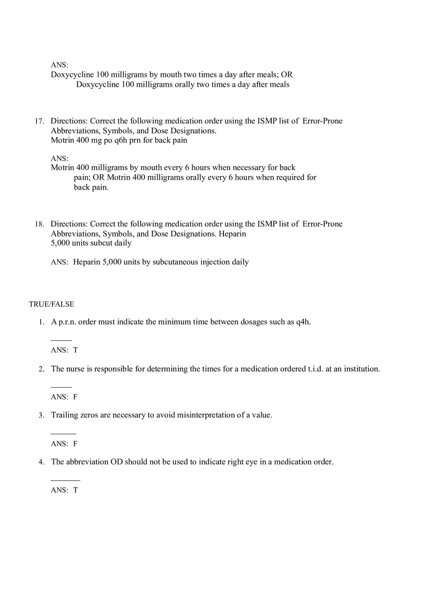 Math for Nursing (Understanding and Interpreting Medication Orders) - Page 17