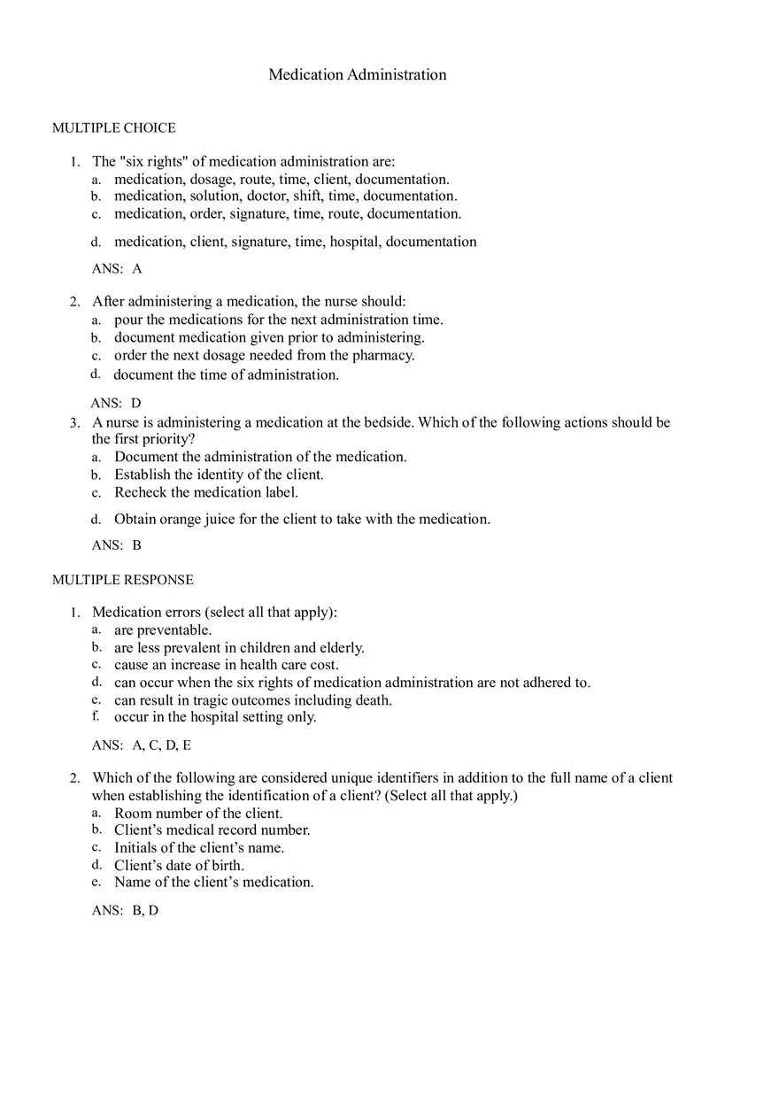 Math for Nursing (Understanding and Interpreting Medication Orders) - Page 1
