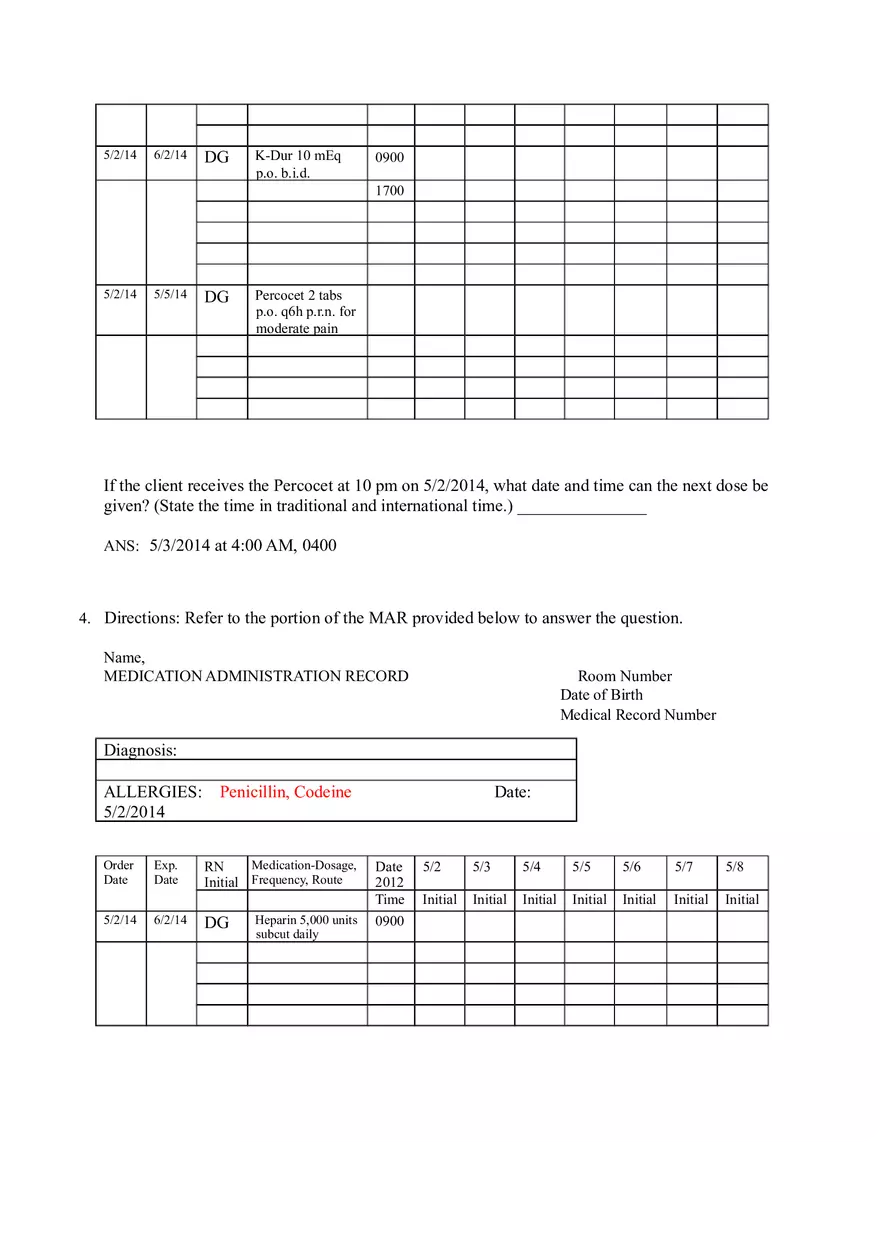 Math for Nursing (Understanding and Interpreting Medication Orders) - Page 4