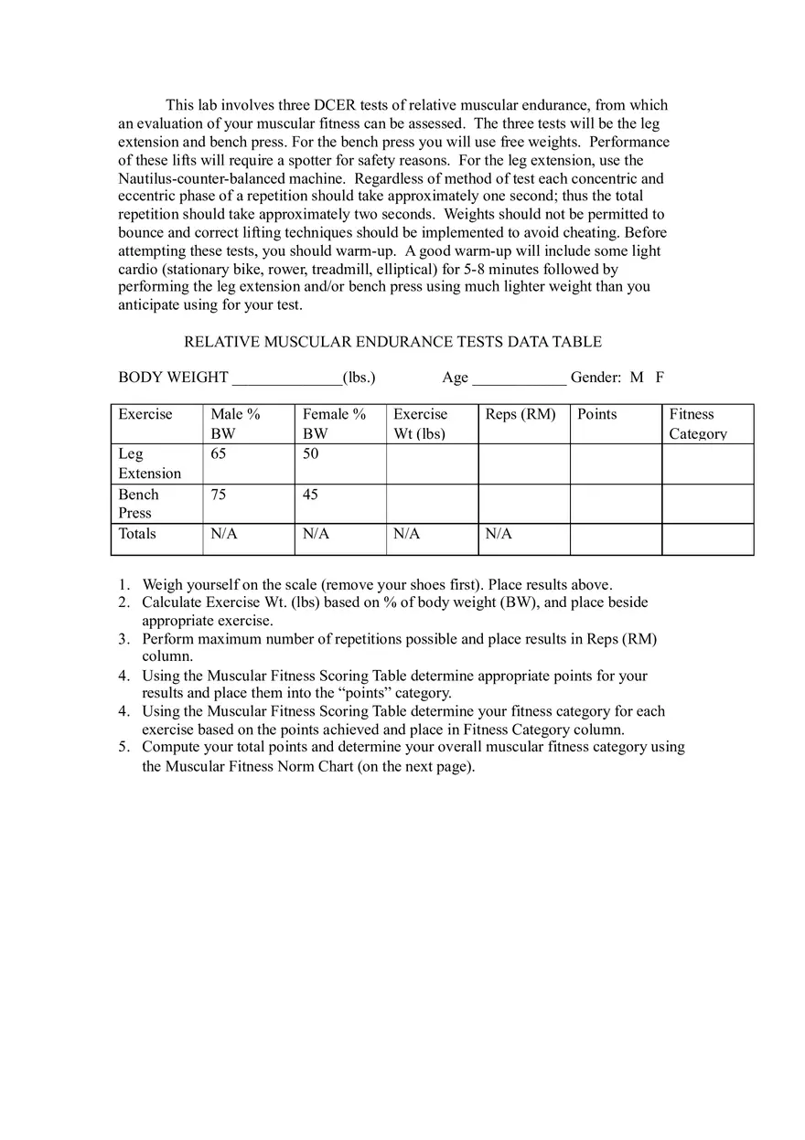 Relative Muscular Endurance and Absolute Muscular Strength - Page 2