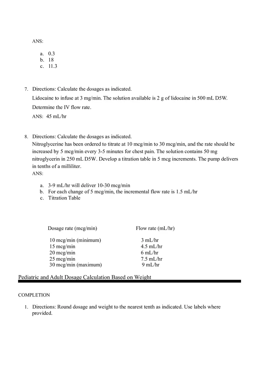 Math for Nursing (Critical Care Calculations) - Page 9