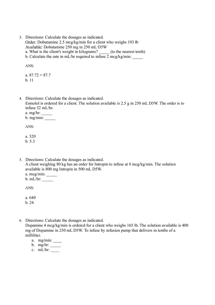 Math for Nursing (Critical Care Calculations) - Page 2