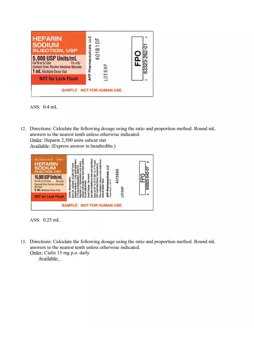 Math for Nursing (Dosage Calculation Using the Ratio) - Page 7