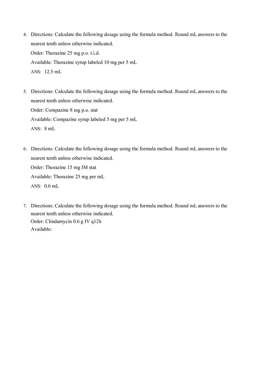 Math for Nursing (Dosage Calculation Using the Ratio) - Page 10