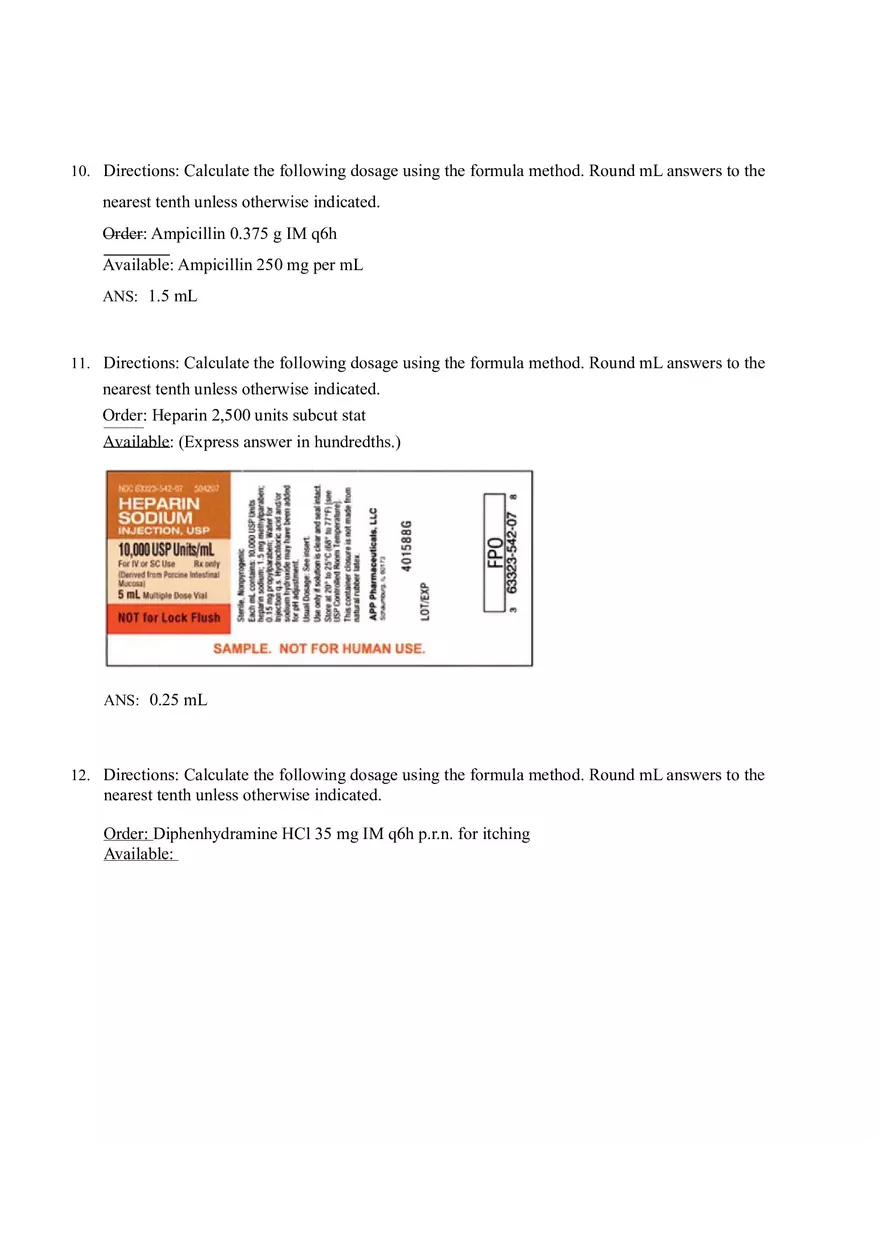 Math for Nursing (Dosage Calculation Using the Ratio) - Page 12