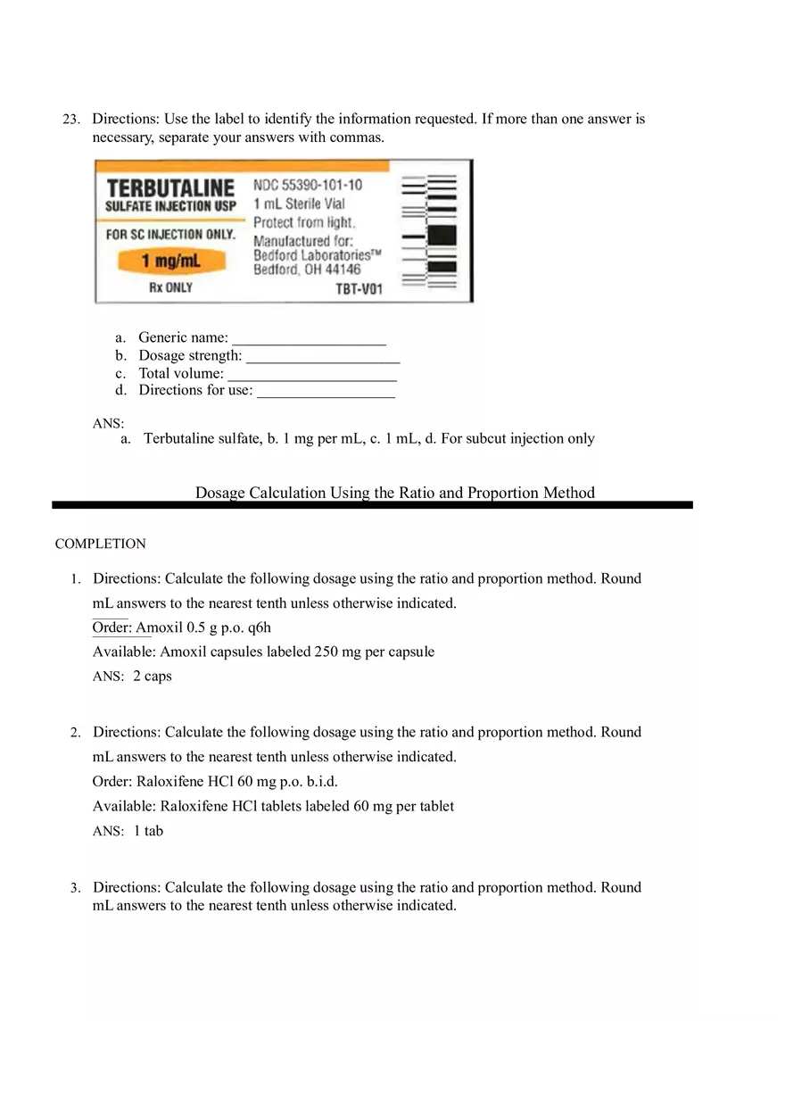 Math for Nursing (Dosage Calculation Using the Ratio) - Page 2