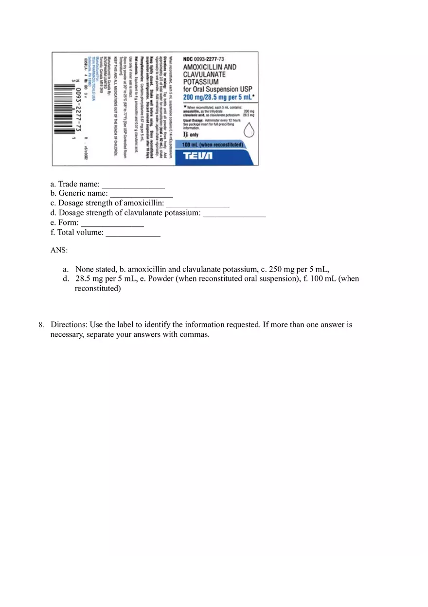 Math for Nursing (Reading Medication Labels) - Page 9